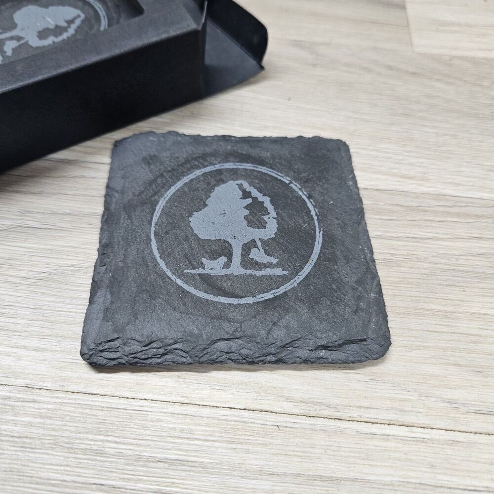 Black Stone Square Coasters 4 Pack